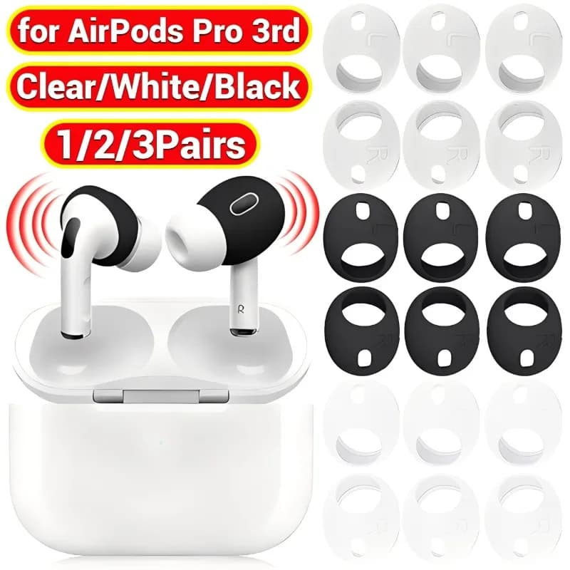 1/2/3 paia di auricolari protettivi in silicone per Airpods Pro 3 Gen foro di riduzione del rumore cuscinetti auricolari per Airpods Pro3