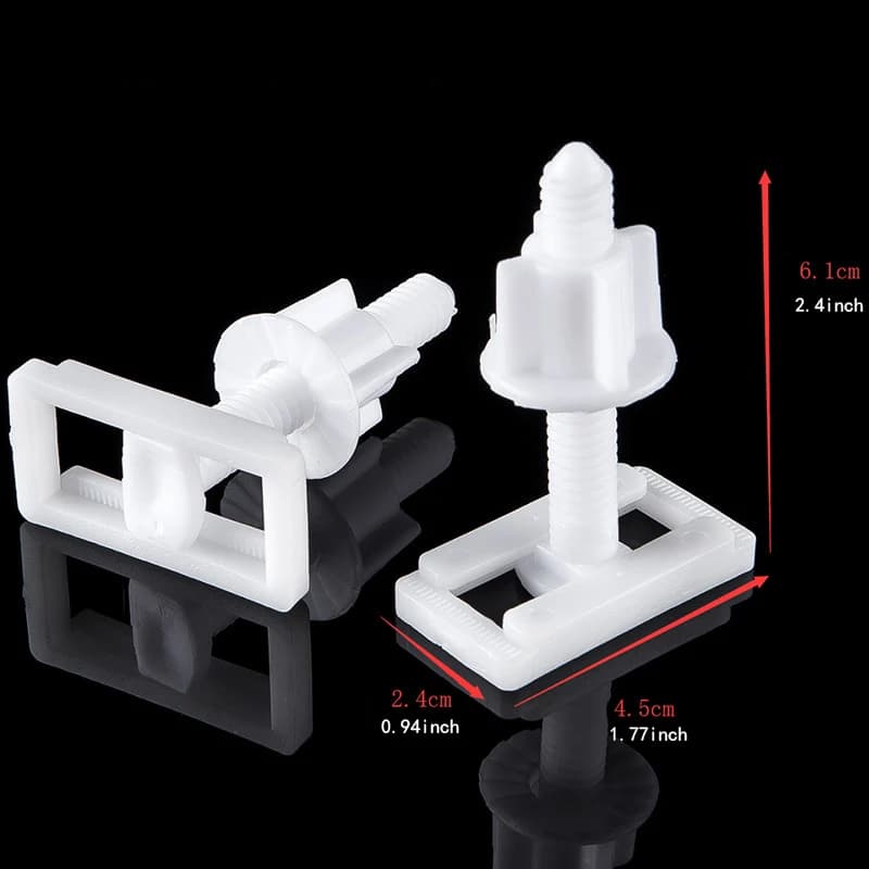 2 Pezzi Viti di Fissaggio in Plastica per Installazione Sedile WC, Viti a Scatto, Parti per Coperchio Sedile WC, Bullone Universale per Cerniera Sedile WC