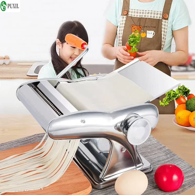 Piccola macchina per fare noodle manuale Macchina per pasta fresca per uso domestico multi-cinetica in acciaio inossidabile Utensili da cucina a due/tre coltelli
