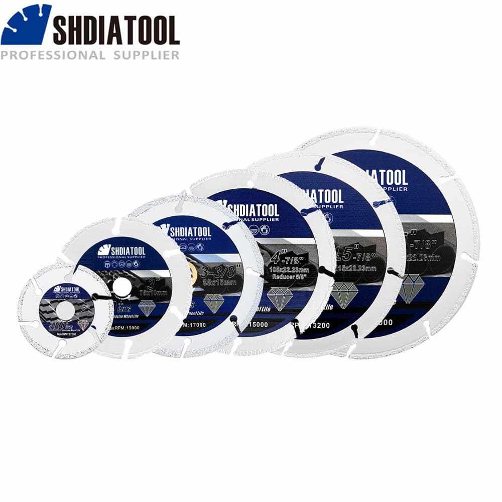 SHDIATOOL 1pc Diamond Cutting Steel Disc Circular Saw Blade 50/75/85/105/115/125mm Iron Cut Plate 2-5inches Metal Rebar