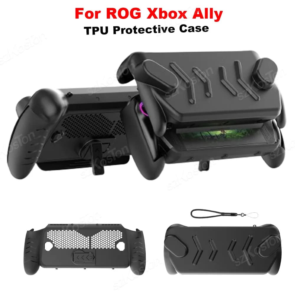TPU Protective Case for ROG Xbox Ally Games Console Detachable Front Cover Shell for ROG Xbox Ally Gaming Accessories with Stand