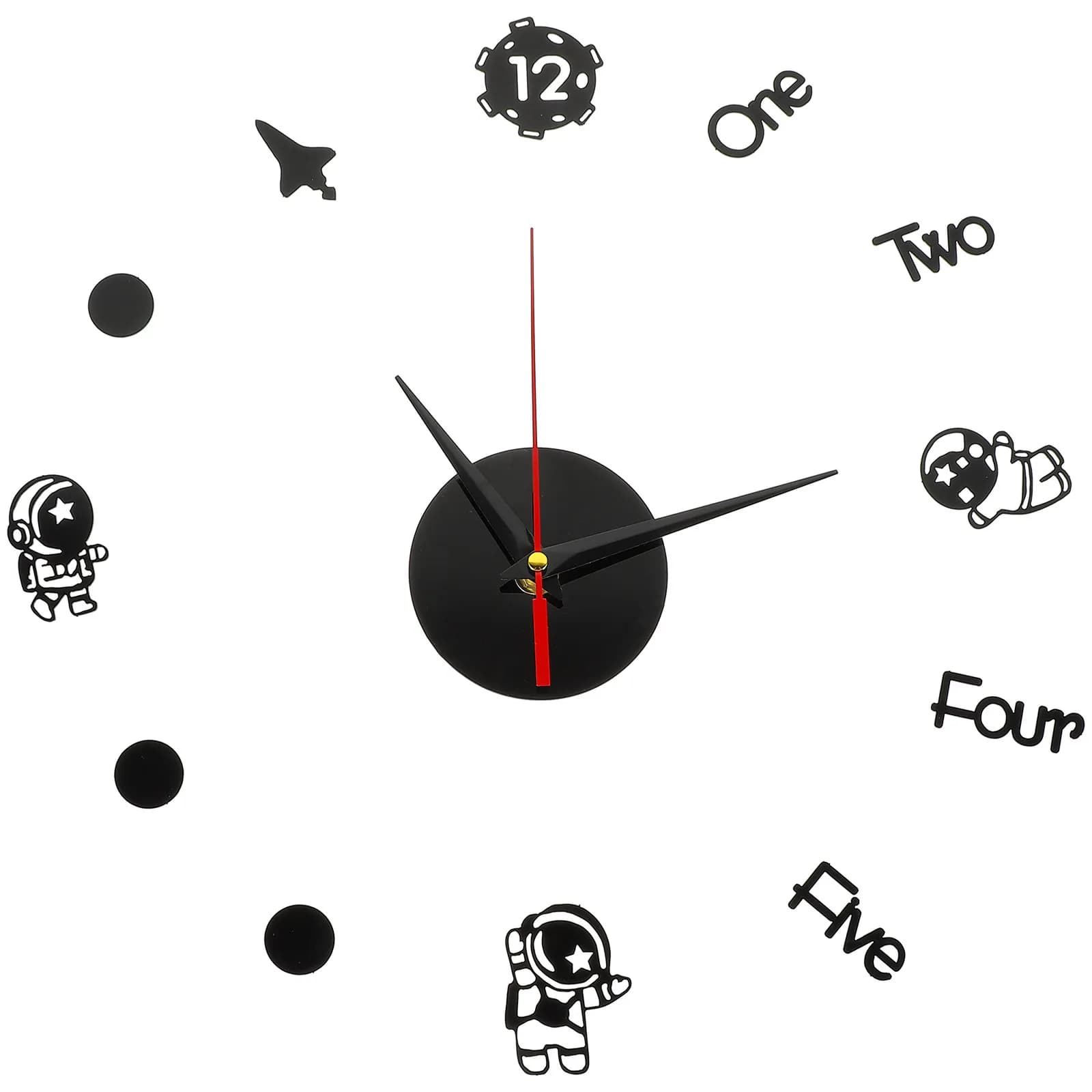 Set di 1 Orologio da Parete a Tema Spaziale, Design Moderno, Silenzioso, per Soggiorno, Camera da Letto, Ufficio, Decorazione Casa