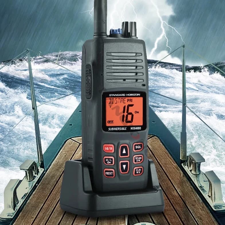 Standard Horizon HX400IS Ricetrasmettitore FM VHF marino impermeabile Walkie Talkie galleggiante (GMRS) palmare per radio