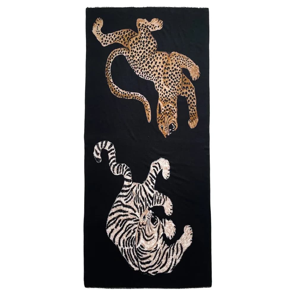 Leopard Sunscreen Cover-up Old Money Style Tiger Print Long Cover Scarf Sun Protection Neckerchief Vintage Shawl Wrap Summer