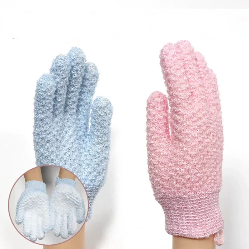 1 pz di guanti da bagno a cinque dita casa creativa massaggio del corpo spugna guanti da bagno pigri massaggio deodorante bagno elastico Scrub fango