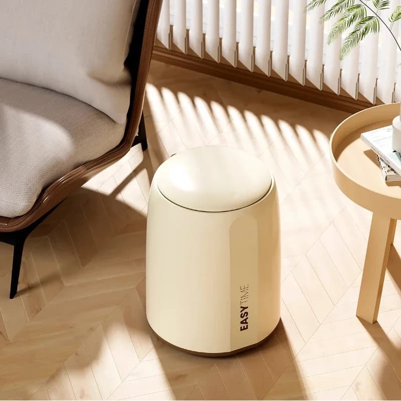 #value indoor cream wind Garbage bag holder Food waste Trash can household living roomkitchen bathroom with cover large capacity