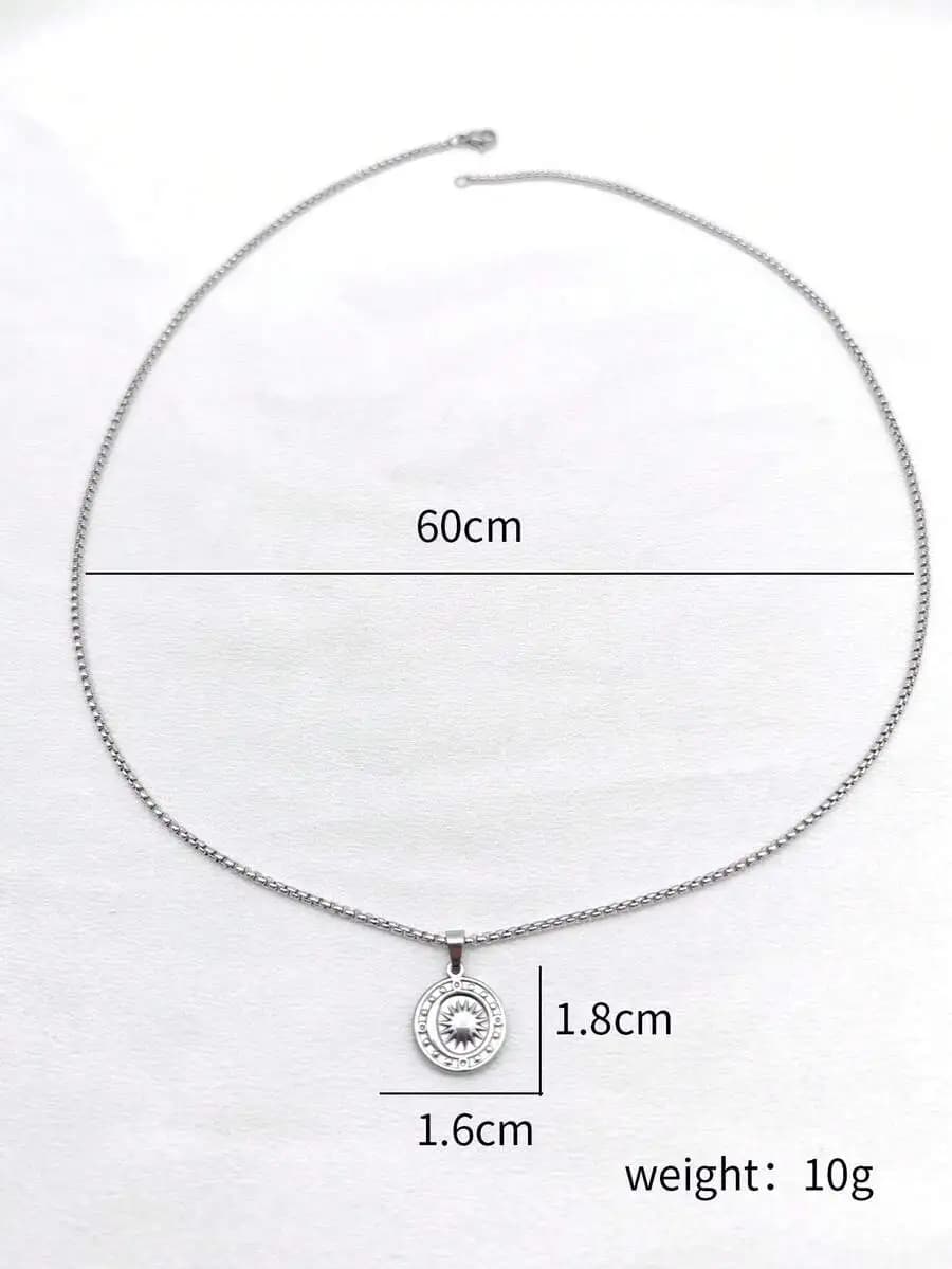Collana con ciondolo a forma di stella e luna in acciaio inossidabile per donna