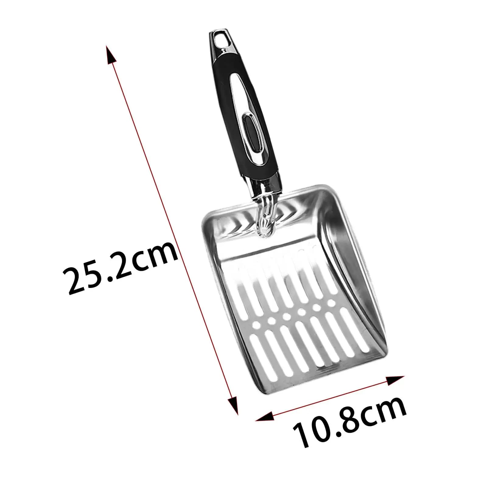 Stainless Steel Cat Litter Sifter Scoop Deep Shovel Strong Mesh Ergonomic Handle Cleaning Tool for Kittens and Cats
