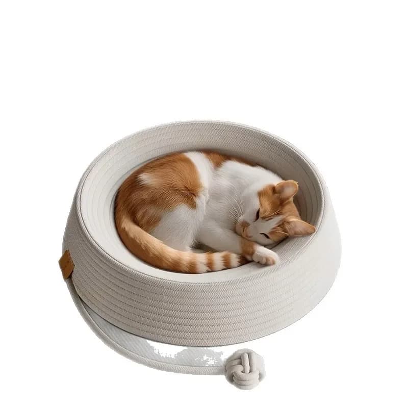 Tiragraffi per Gatti a Quattro Livelli in Rattan, Universale