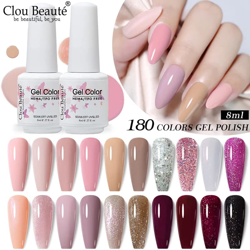 Clou Beaute 8ml Hema/TPO Free Gel Smalto per unghie Semiipermanente UV Smalto per unghie Forniture Laca professionale Nail Art Vendita calda