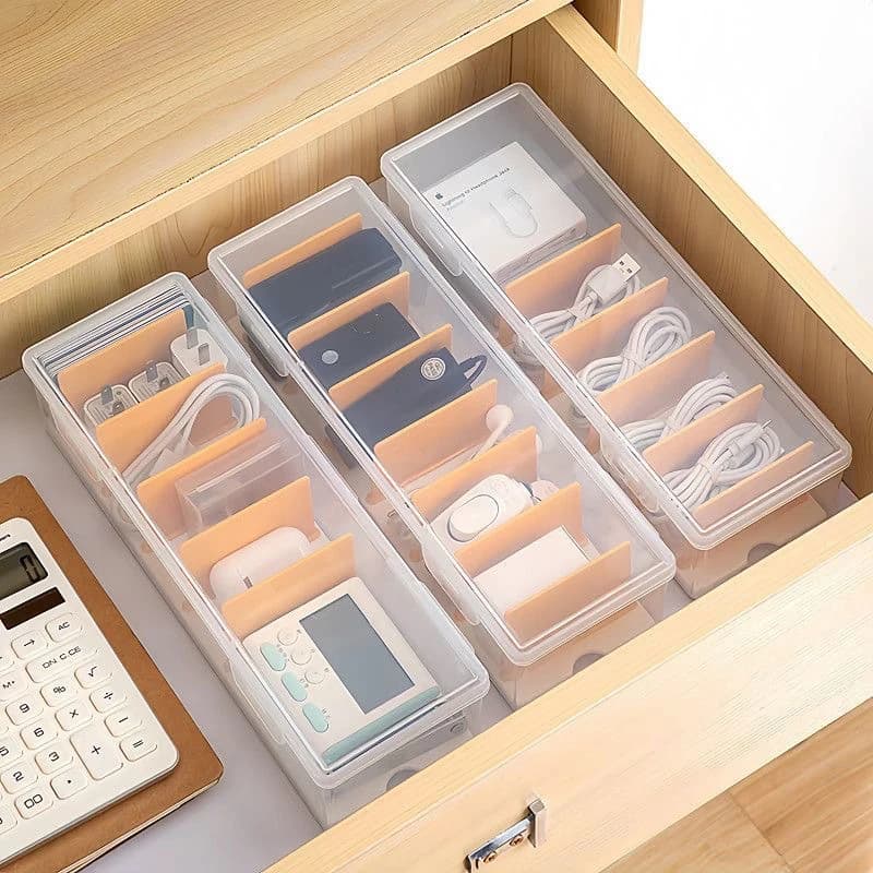 1 scatola portaoggetti per oltre 550 carte da gioco con divisorio regolabile per carte, scatola organizer compartimentata in plastica trasparente