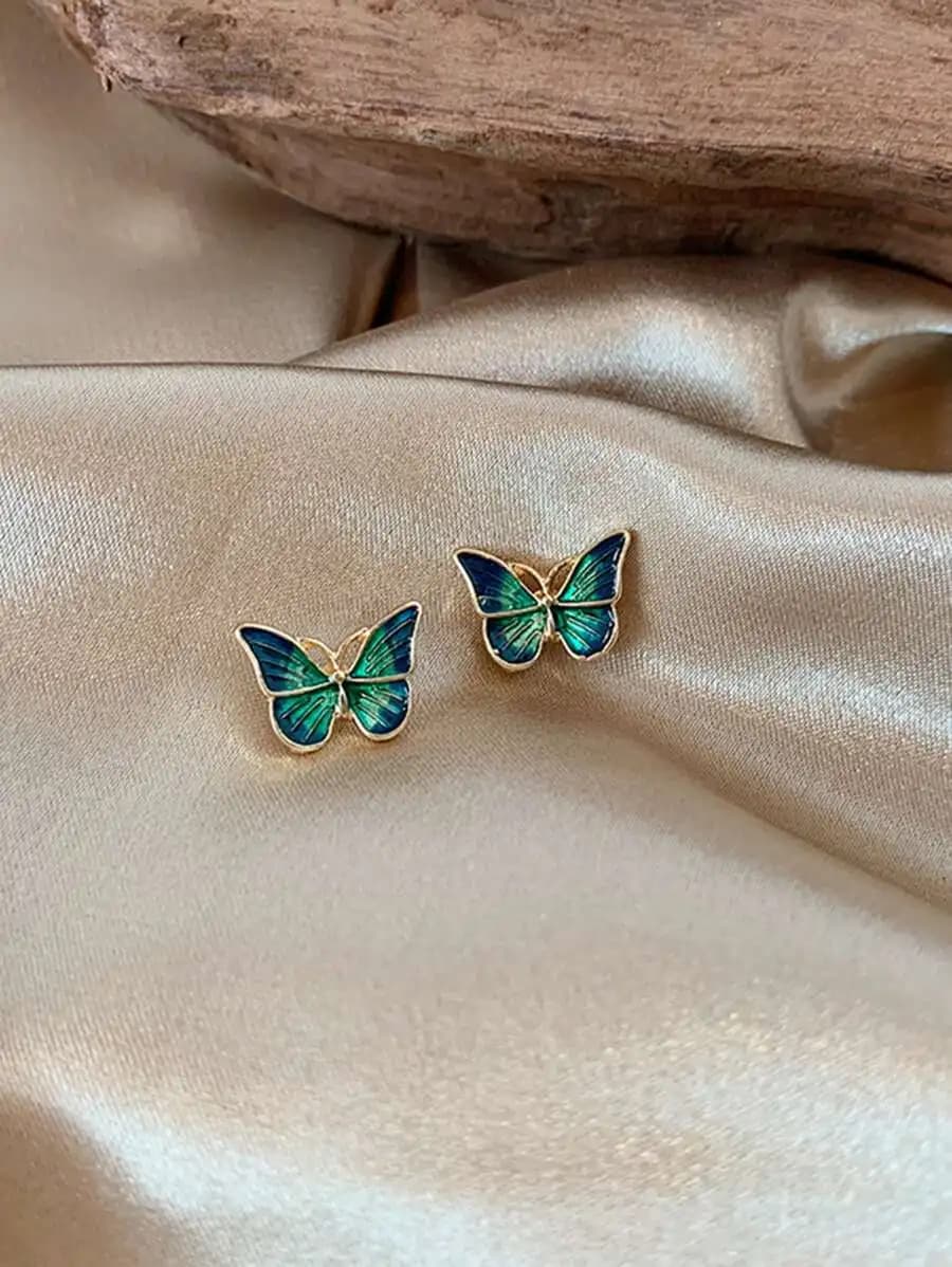 Butterfly-shaped stud earrings with elegant minimalist design for everyday wear