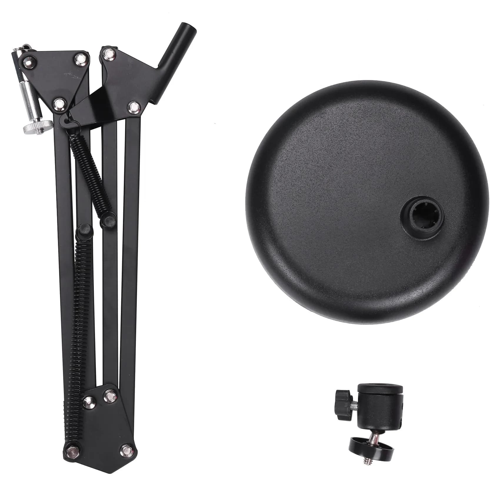 Supporto per webcam A01K per desktop, supporto a forbice con base rotonda migliorata, per webcam Logitech