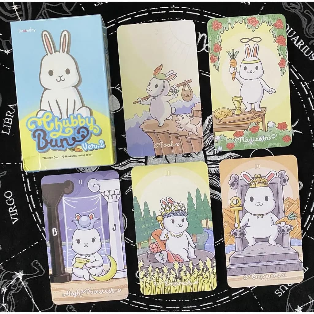 Gioco di Carte Tarocchi Thailandese con Coniglietti Carini, Gioco da Tavolo in Inglese