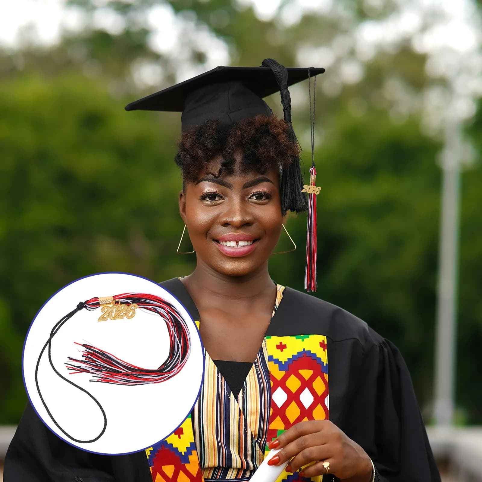 10 Pezzi Nappe per Cappello da Laurea Eleganti e Durevoli in Poliestere e Lega di Zinco per la Decorazione del Cappello di Laurea del 2026