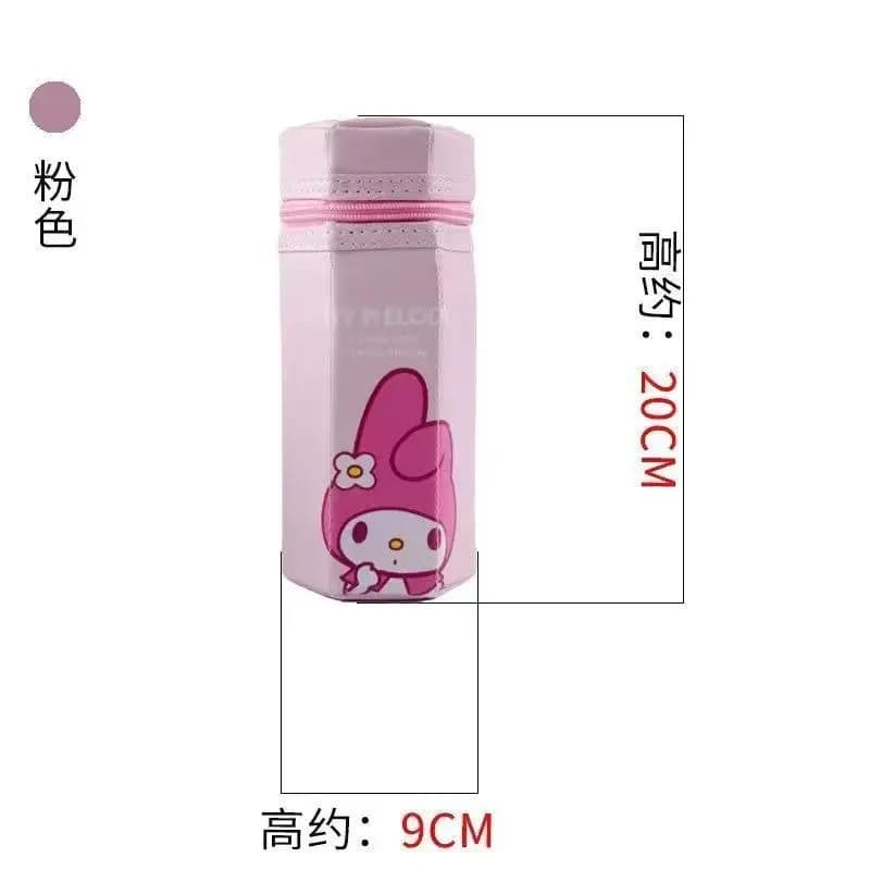 Astuccio verticale con cerniera in pelle PU esagonale Sanrio HelloKitty, borsa per cancelleria, simpatico cartone animato, regalo di compleanno alla moda per bambini