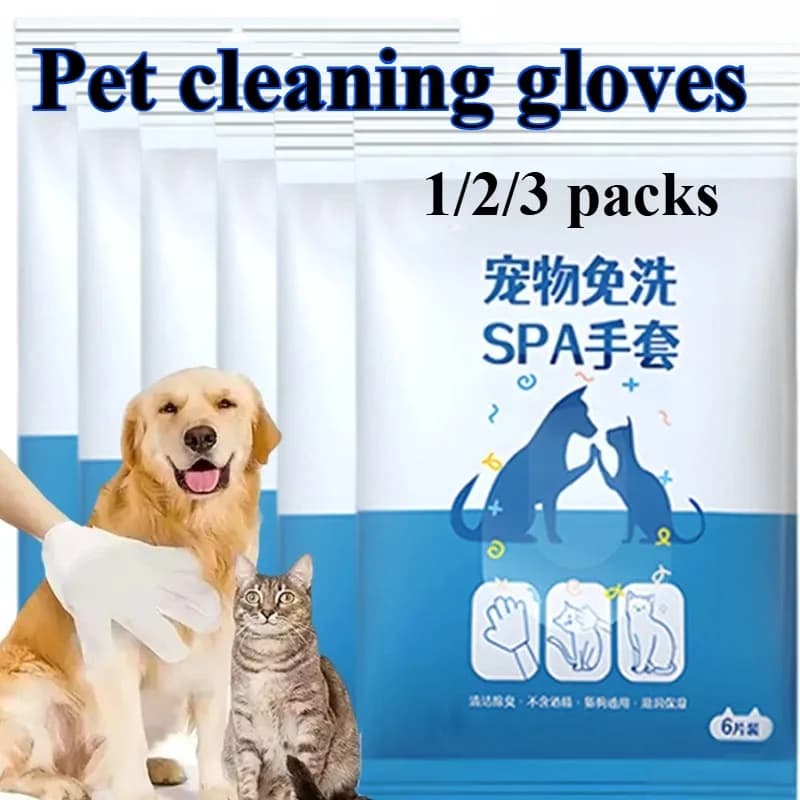 6/12/30 pezzi Guanti usa e getta per gatti/cani Asciugamani per animali domestici Guanto senza risciacquo Guanti per lavaggio Asciugamani Deodoranti Pulizia a secco Asciugamani bagnati