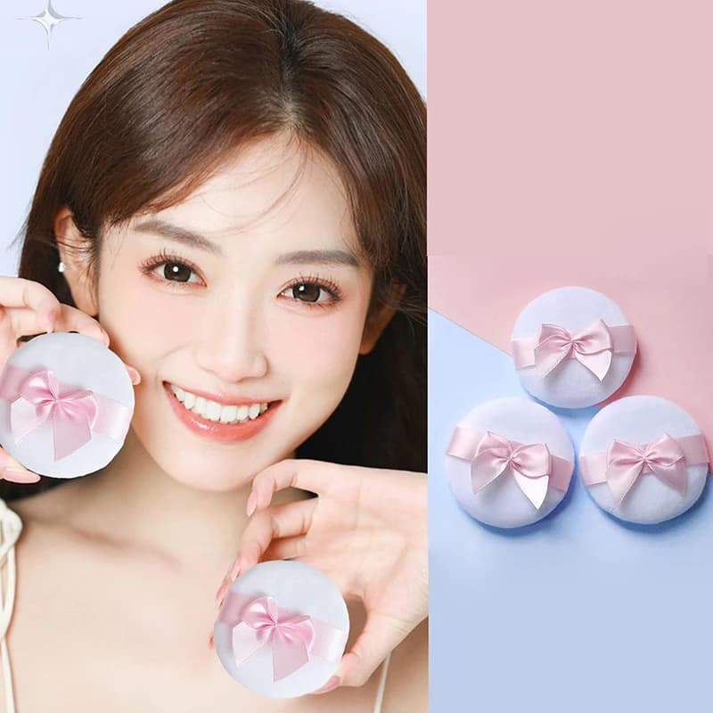 Soft Bow soffio di polvere sciolto frullatore cosmetico spugna di bellezza soffi di polvere morbida fondotinta per il viso frullatore strumenti di bellezza per il trucco