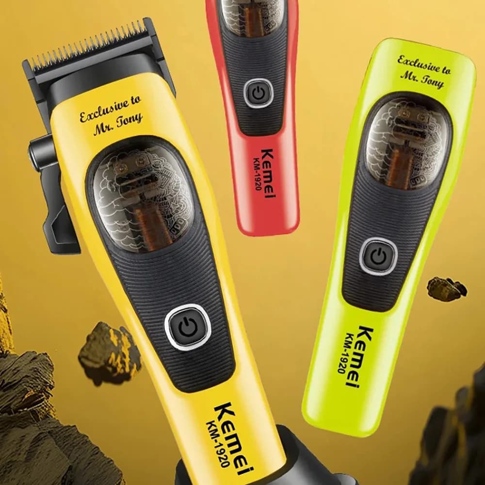 Kemei 1920 Professional Haircuts for Men, 4500 mAh, Wireless Hair Cutting Machine, 2 Modular Covers, DLC Blade