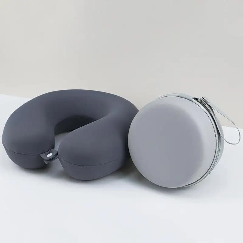 *New Sale EVA U Type Neck Pillow Case Round Hard Storage Bag Noon Break Zipper Memory Foam Pillow Box Travel