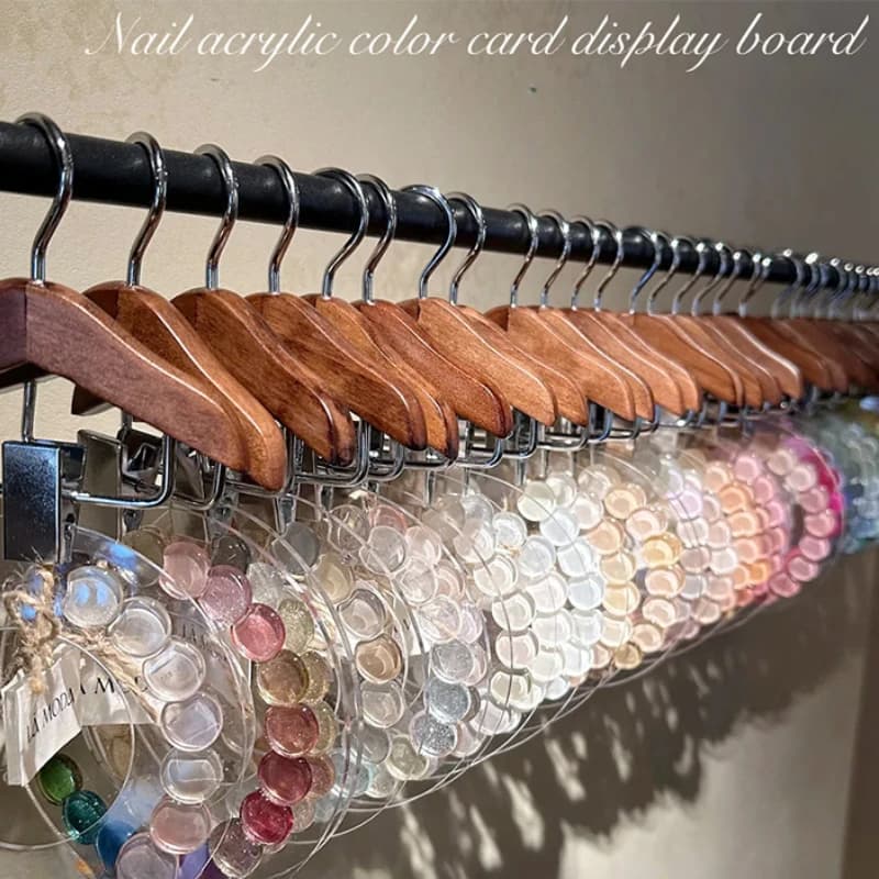 Mini appendiabiti in legno per casa, espositore circolare per cartellini colori nail art, clip antiscivolo per abbigliamento animali domestici