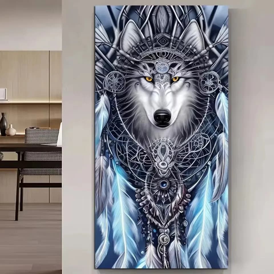 Dream catcher Wolf DIY Full Round Diamond painting Kits Handicraft Mosaic Diamond Embroidery New Arrivals For Home Decor