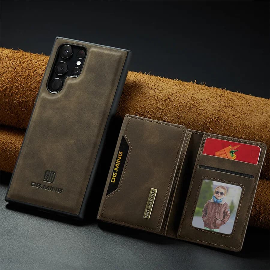 Custodia a portafoglio in pelle magnetica di lusso per Samsung Galaxy S25 Ultra S24 S23 S20 S21 S22 Plus Nota 20 Custodia per carta con cavalletto