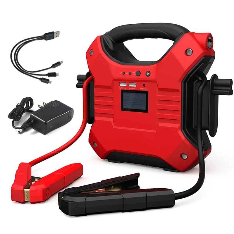 Avviatore di Emergenza per Auto 12V/24V con Accendisigari, Martello di Sicurezza e Bussola - Power Bank Avviatore di Emergenza per Auto