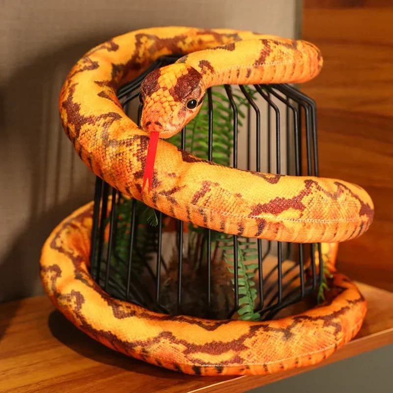 Simulazione Serpenti giganti Peluche Lungo pitone dorato Peluche Cuscino serpente farcito Peluche Regalo Decorazione della casa