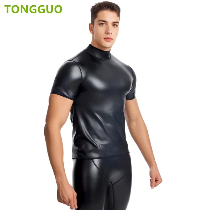 Cool Guy T-shirt in pelle a maniche corte Intimo dimagrante Body Shaper Vita Trainer Corsetto Pancia Pancia Shapewear Camicie in pelle