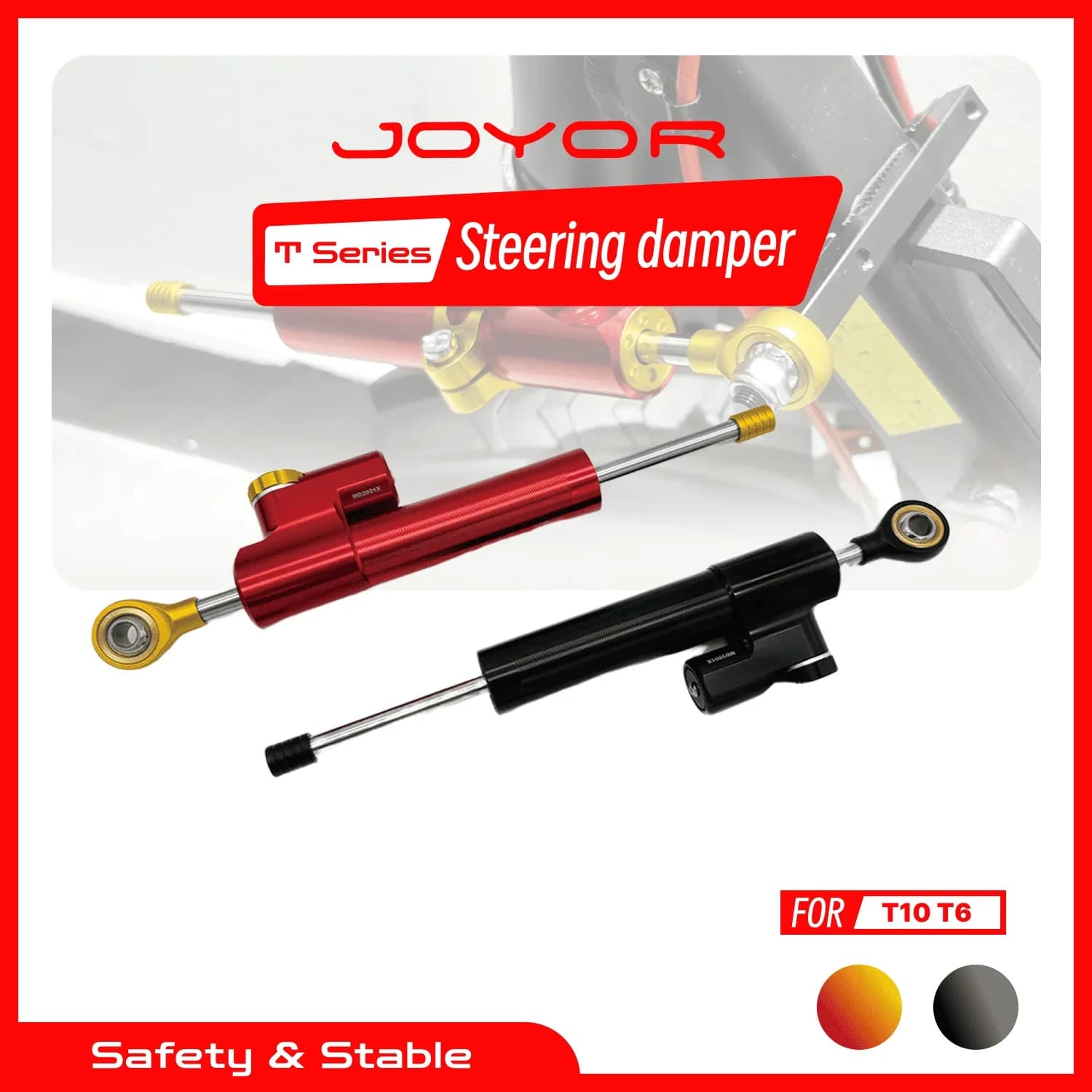 Jofen Kit ammortizzatore di sterzo per scooter elettrico per JOYOR T6 T6-E T6-E-PRO T10 Rifiuta l'oscillazione del manubrio oscillante della morte