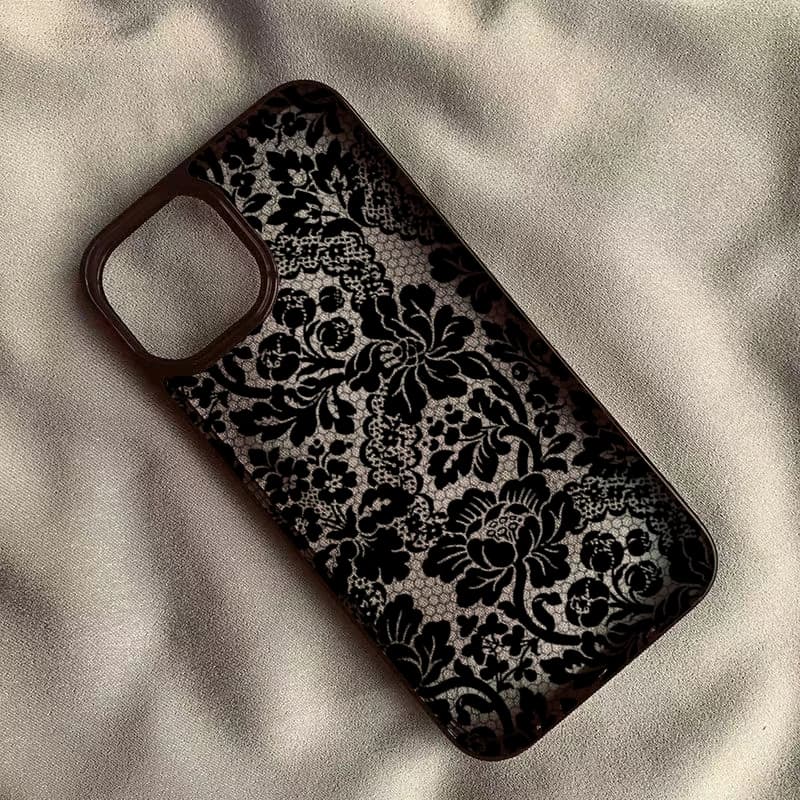 Vintage Floral Lace Clear Phone Case for iPhone 17 16 15 14 13 11 12 Pro Max 16E Air X XR XS 7 8 Plus SE 2022 Shockproof Cover