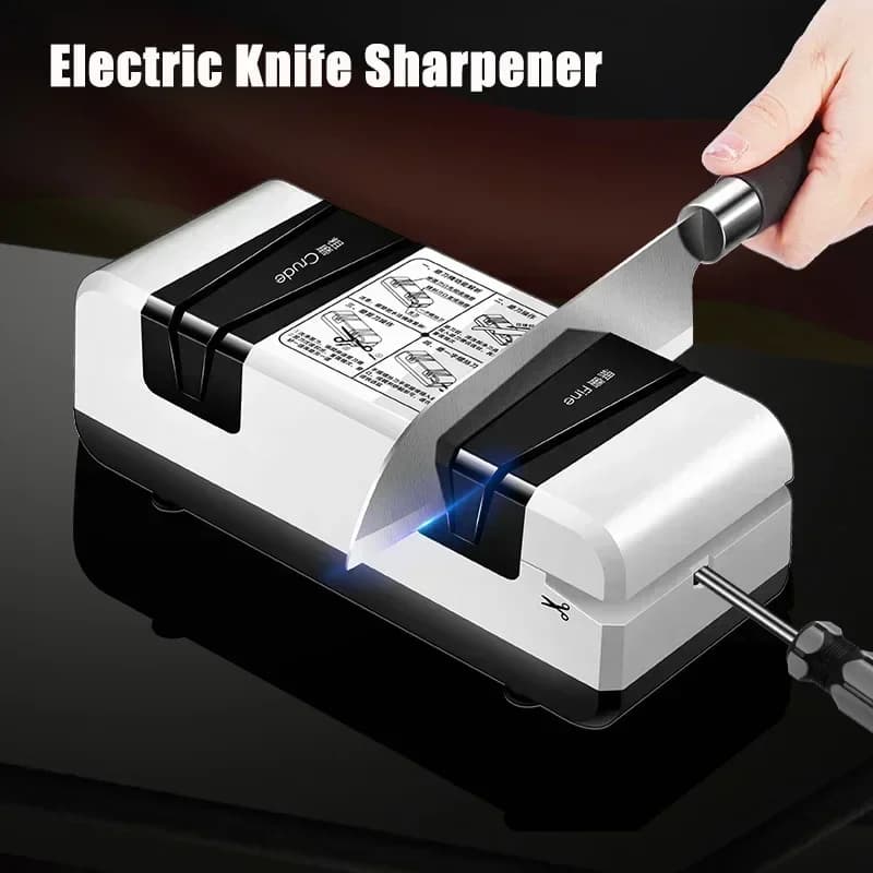 Affilacoltelli Elettrico Multifunzione Automatico per Coltelli, Forbici e Cacciaviti - Utensile per Affilatura Rapida per Casa e Cucina