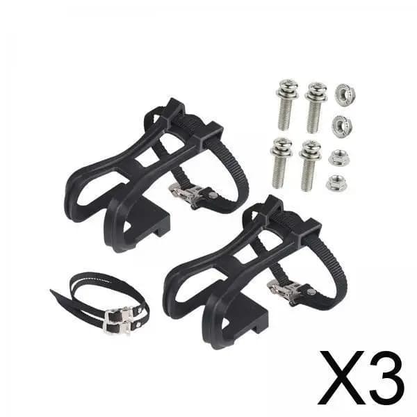 Cinghie per Pedali Bici Resistenti con Clip, Regolabili, Nere, per Bici da Strada e Ciclismo all'Aperto