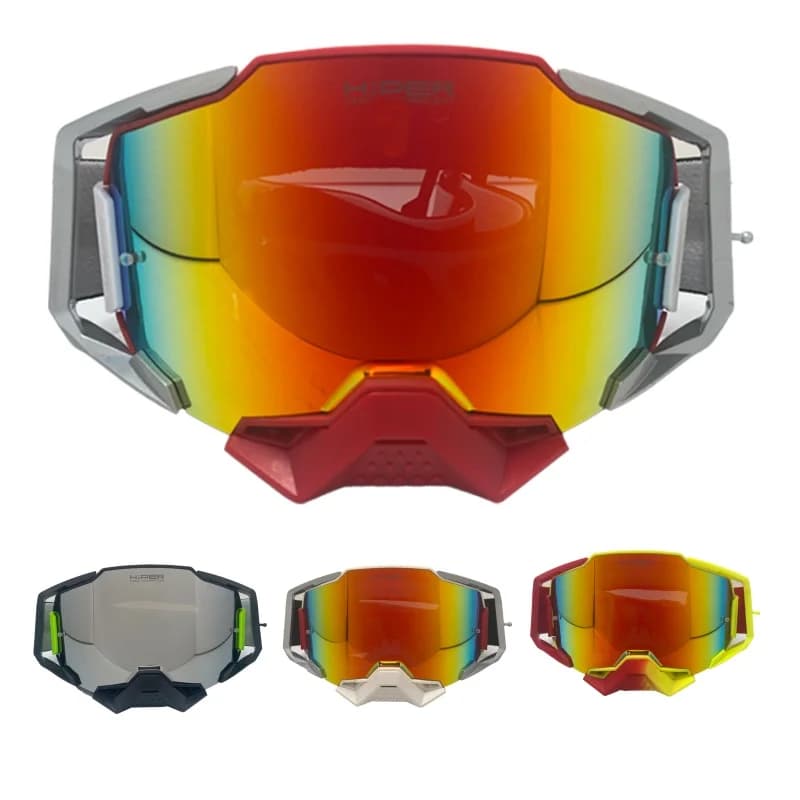 Fashion Multi‑Color Motocross Goggles Transparent Mirror Lens Windproof Dustproof for Motorcycle Ski Snowboard