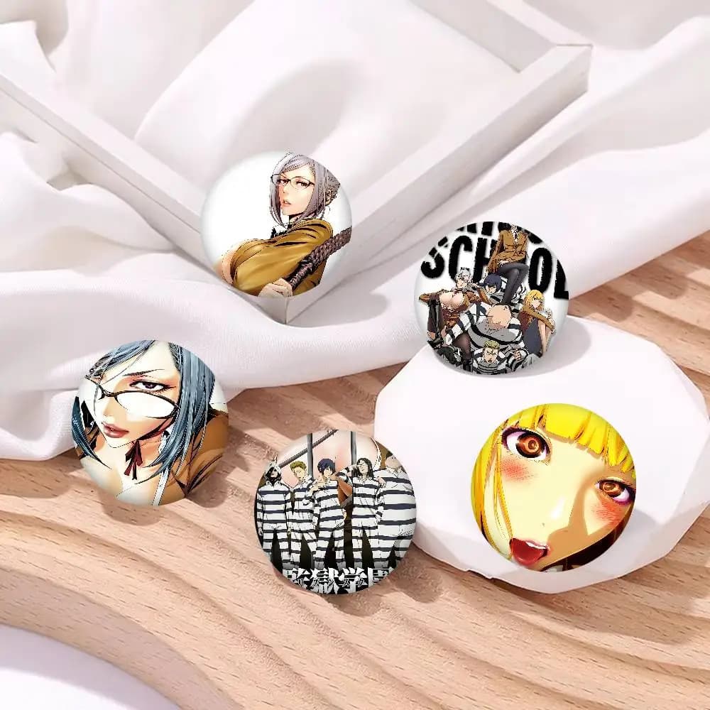Spille e Distintivi Divertenti della Serie Anime Prison School, con Animali Cartoni Animati, Accessori Regalo per Zaini e Vestiti