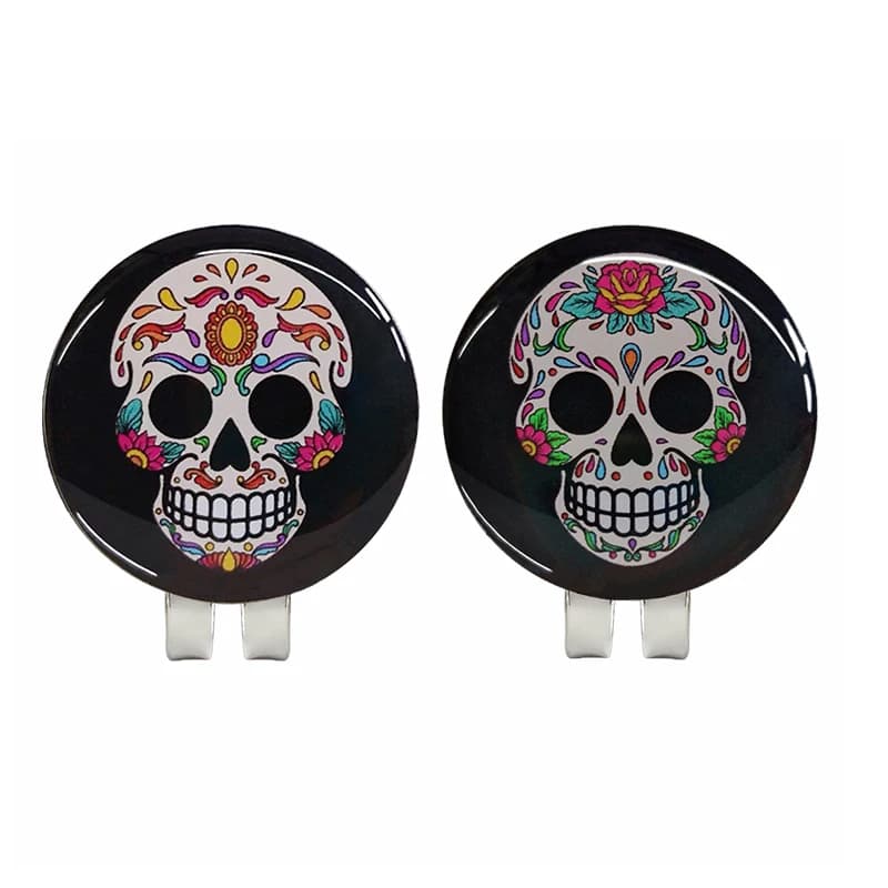 Nuovo pennarello per pallina da golf con teschio nero, clip per cappello, magnete, lega, marchio da golf, clip magnetica per cappuccio, accessori dal design accattivante per Halloween, nave di goccia