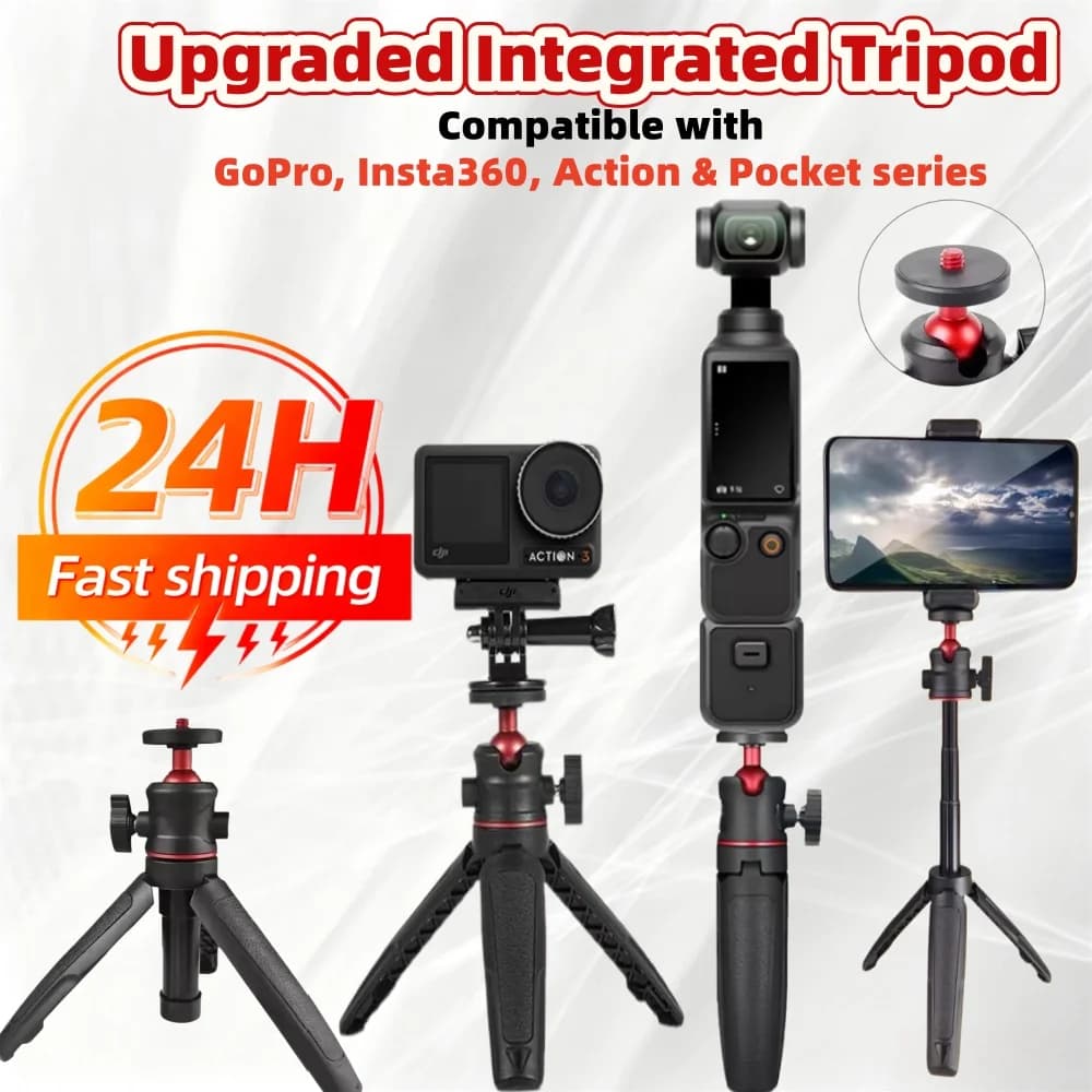 Selfie Stick Tripod for DJI Osmo Pocket 4 3 Action 5 4 Insta360 X4 X3 Ace Pro 2 GoPro Selfie Stick With Tripod Stand Accessories