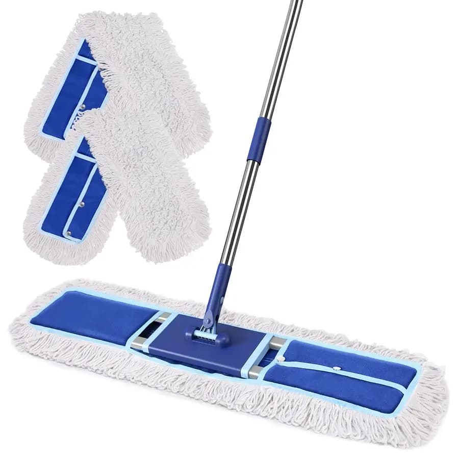 Commercial Powder Shoe, Dry Cleaning Brush Wood Floors, 2 Reusable Cloths, Long Sleeve 59 Inches, Existing Frame, Professional