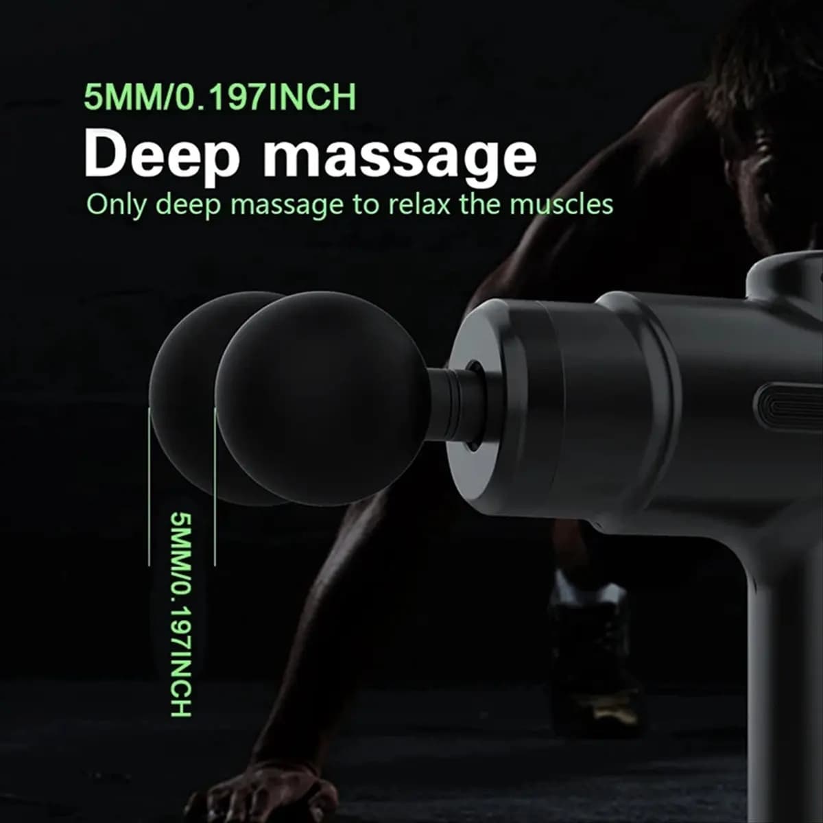 Carefree- Electric Massage Gun Face Massage for Deep Fabric 8 Heads Back Arm Gamba Muscle Relaxation for Body Rear Arm Sport Fitness