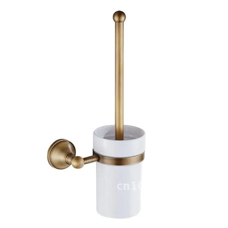 Collezione, Accessori per il bagno Scopino per WC con supporto, Ottone minimalista montato Anituqe Impeu, per risparmiare spazio nel muro dell'hotel