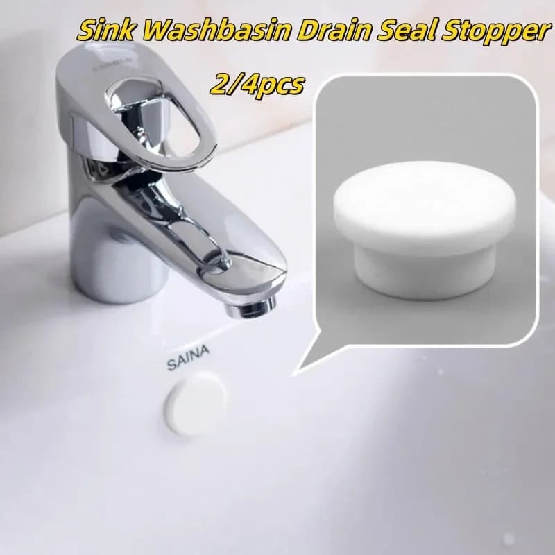 2/4pcs Wash Basin Overflow Ring Sink Seal Cover Overflow Ring Drain Seal Stopper Bathtub Drain Cap Plug for Bathroom Accessories