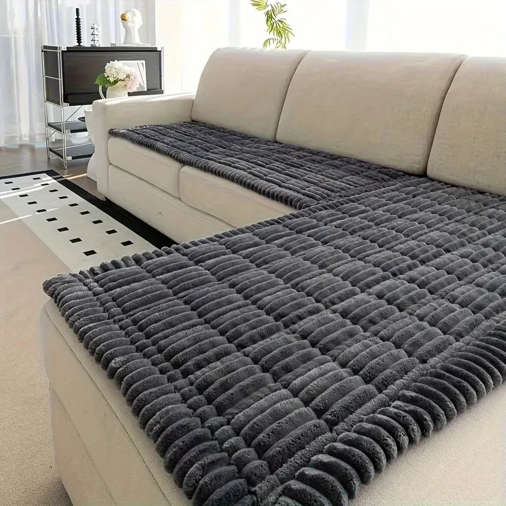 2 Copridivani in Stile Moderno, Coperture per Divano in Tinta Unita Jacquard - Tessuto Morbido e Spesso, Lavabile in Lavatrice, Adatto per Animali Domestici