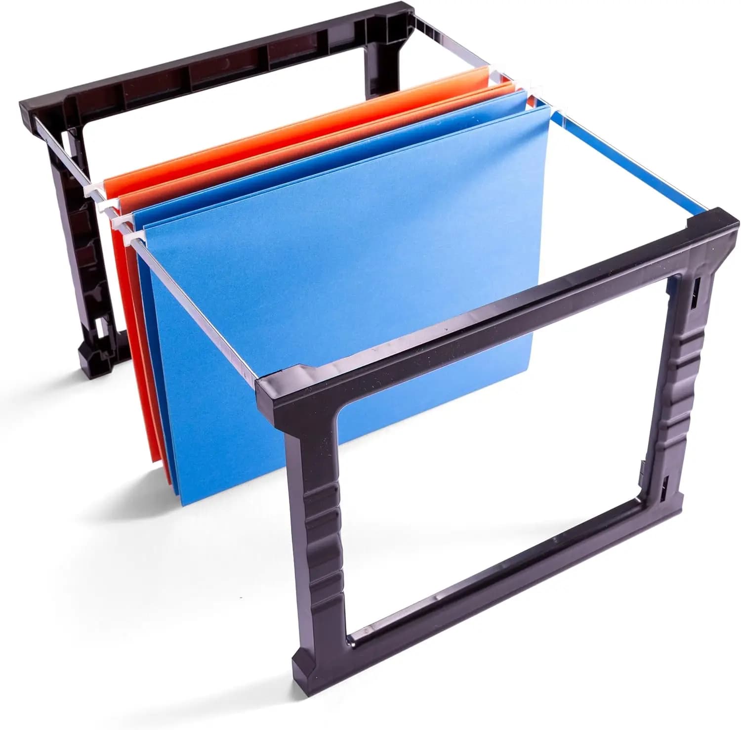 Cornice Portadocumenti in Plastica da Appendere, 18 Pollici per Formato Lettera e Legale, Set Nero e Grigio