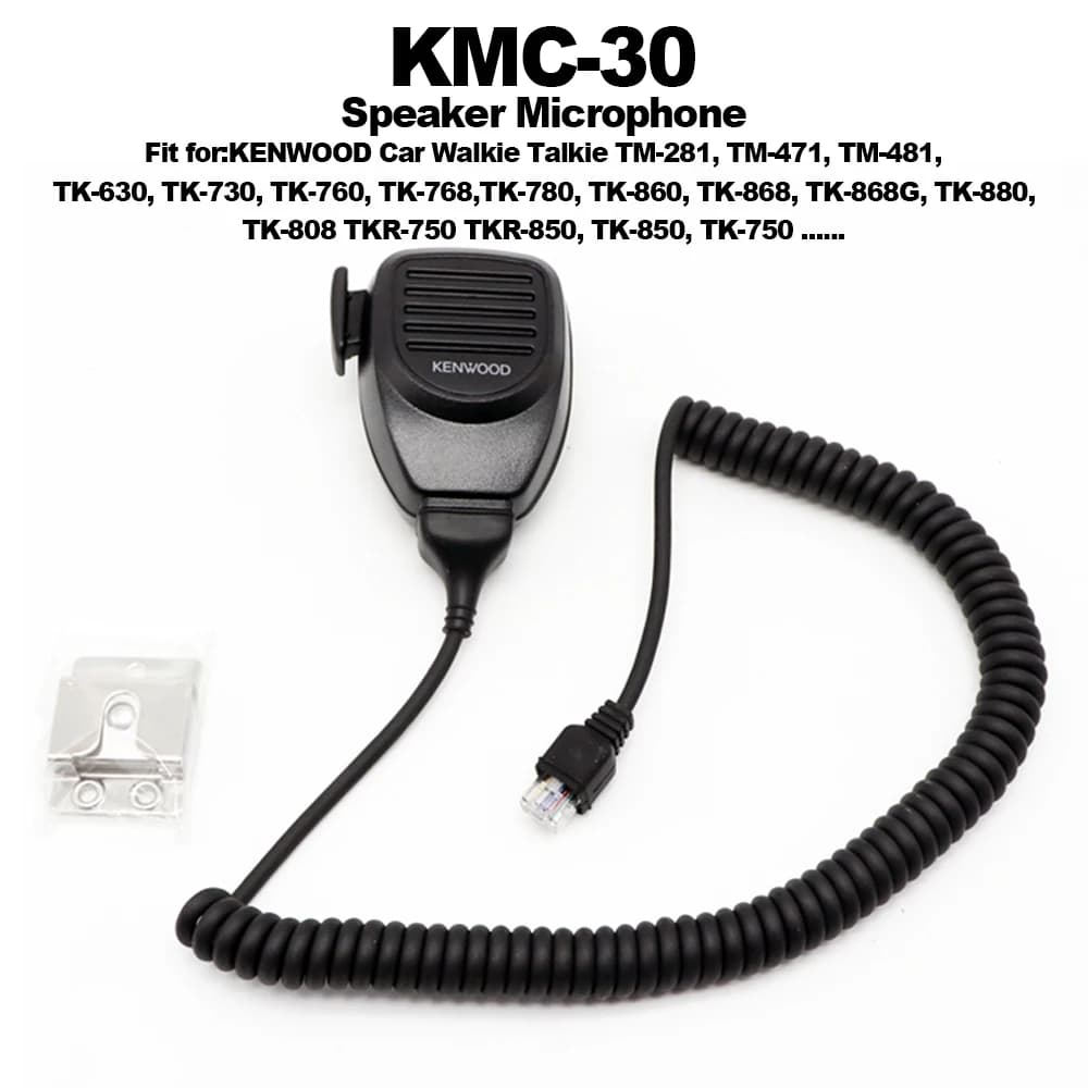 KMC-30 Microfono altoparlante 8 pin per KENWOOD Auto Walkie Talkie TK-760 TK768 TK868 TM-271A TM-461A TM-471A Stazione radio per auto