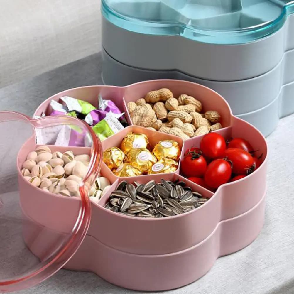 Dried Fruit Tray Plastic Divided Snack Platter For Candy Nuts Chocolate Storage Serving Dish Appetizer Tray Party Dessert