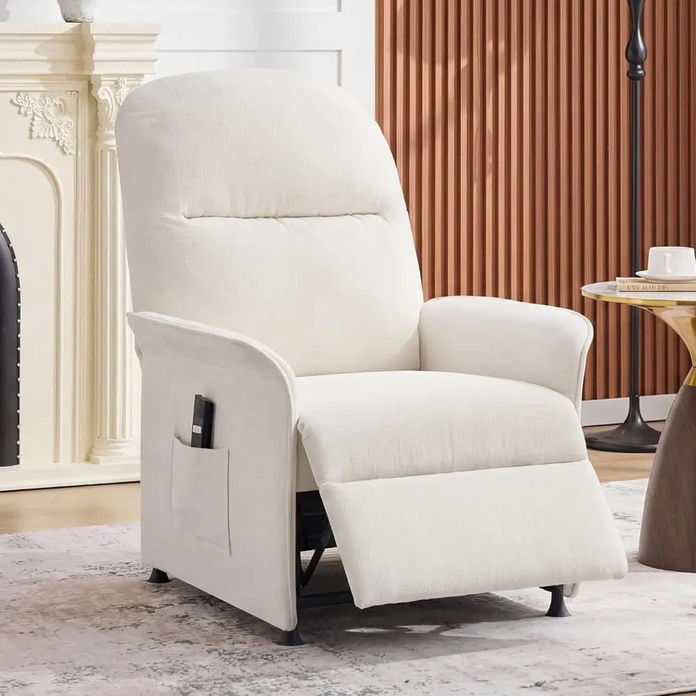 Power Recliner Chair with Remote Control, 21 Seat Small Recliners for Adults, Thick Cushions Chair for Living Room & Bedroom, Be