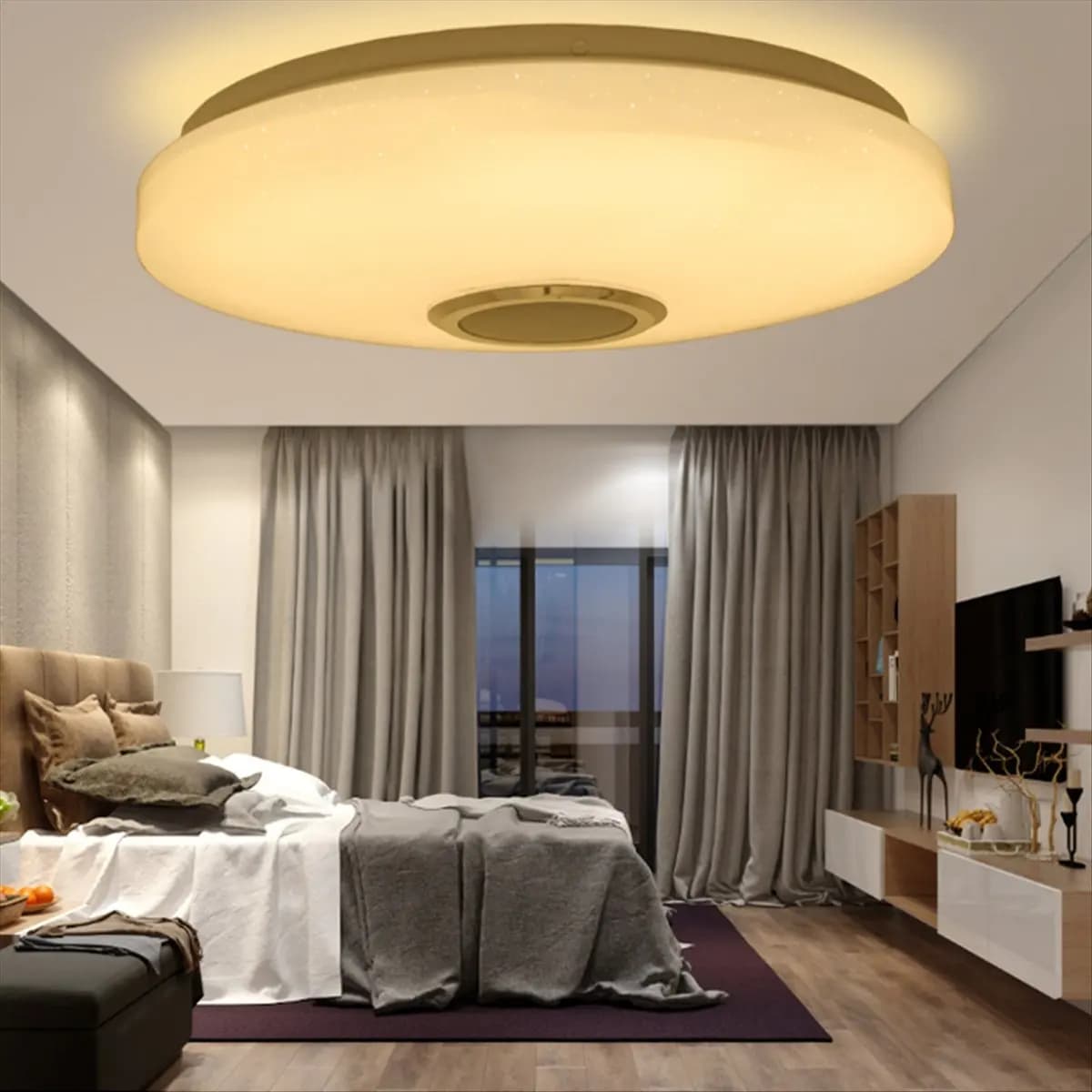 * Plafoniera AA90P da 12 pollici con telecomando con altoparlante Bluetooth RGB Lampada da doccia da incasso a LED da 24 W Spina europea