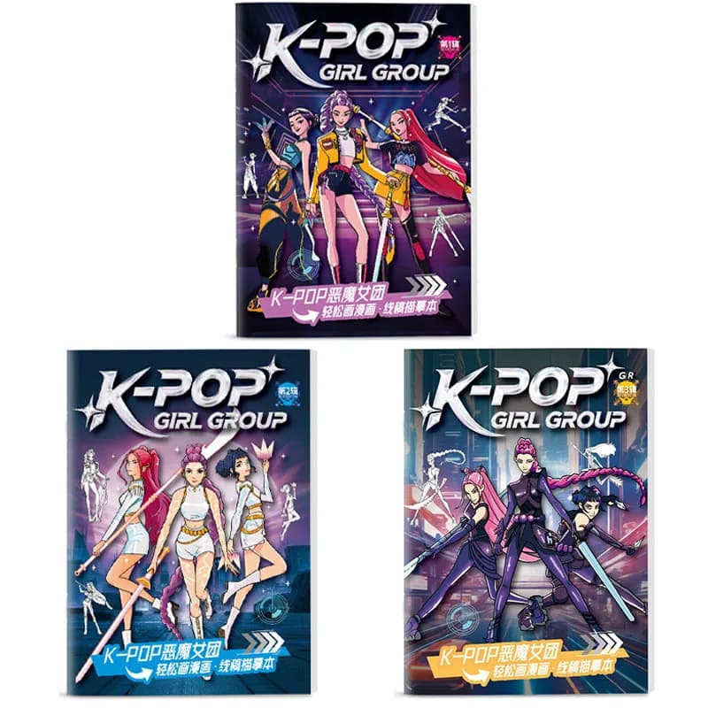 Anime Sketch Coloring Book Kids Line Drawing Painting Book Cartoon Character Outline Colouring Notebook Children Drawing Book