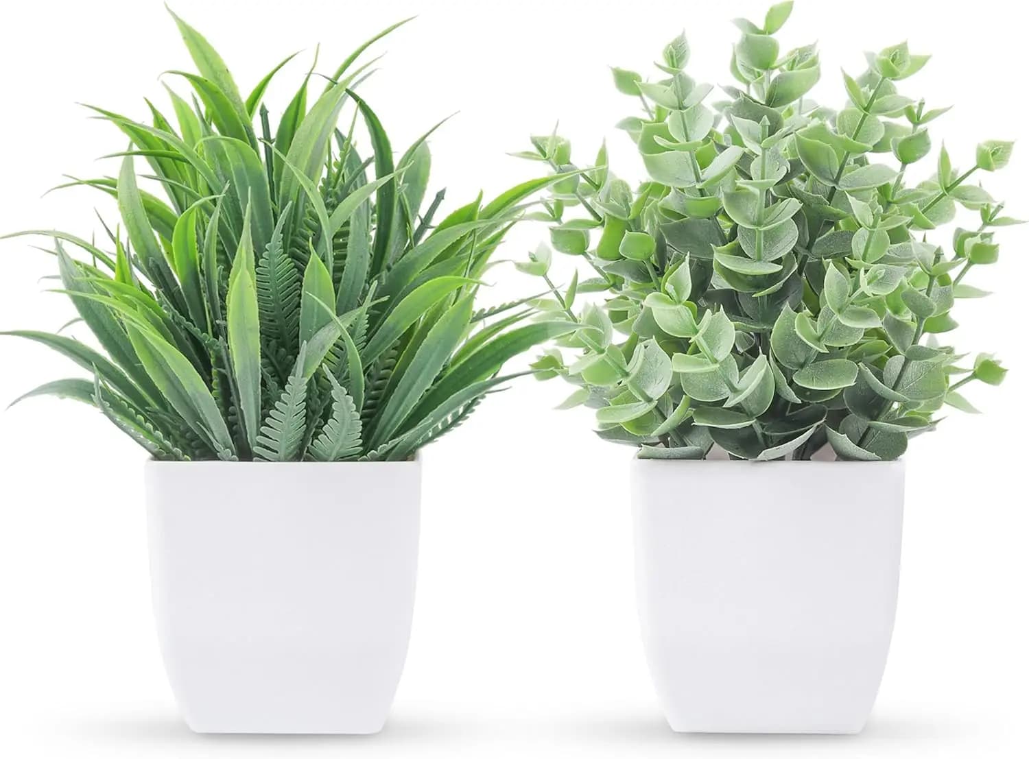 2 Pack Small Fake Plants Mini Artificial Potted Plants for Table Desk Home Laundry Room Bathroom Office Decor